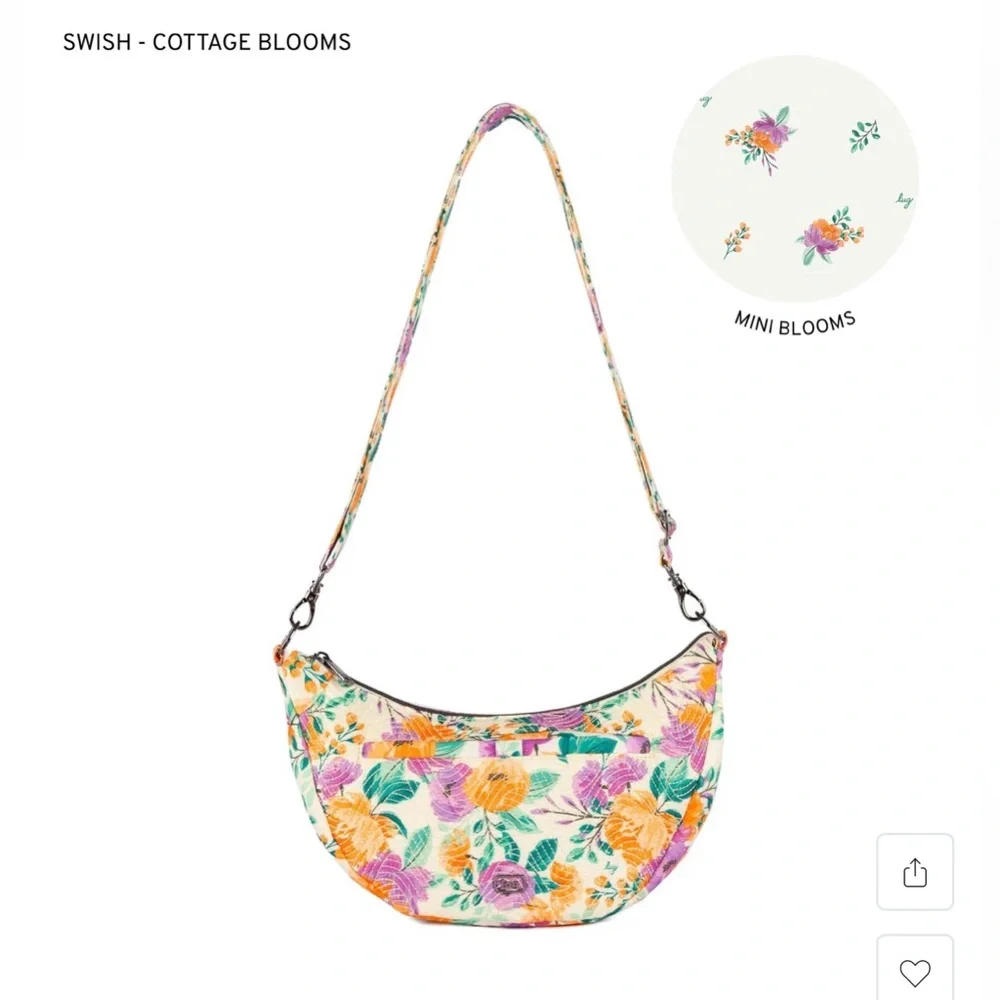 Cottage Blooms Mini Hobo Shoulder Bag - Floral